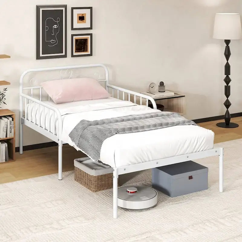 Lit de repos en métal, lit de repos extensible en lit double très résistant