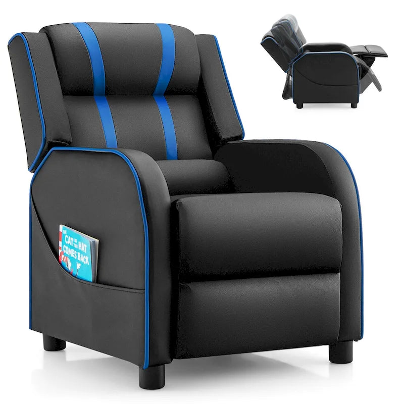 Fauteuil inclinable pour enfants en cuir ergonomique avec repose-pieds