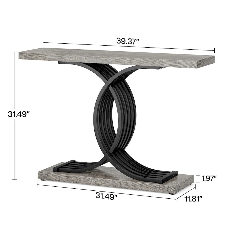 Console moderne, table d'entrée en faux marbre pour couloir