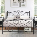 Classic Black Scroll Metal Platform Bed Frame