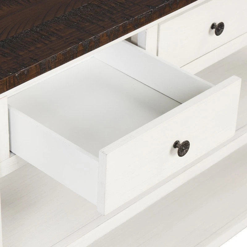 Console en bois de pin massif, table d'appoint de canapé d'entrée moderne