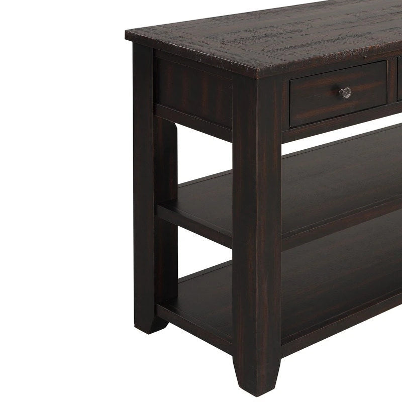 Console en bois de pin massif, table d'appoint de canapé d'entrée moderne
