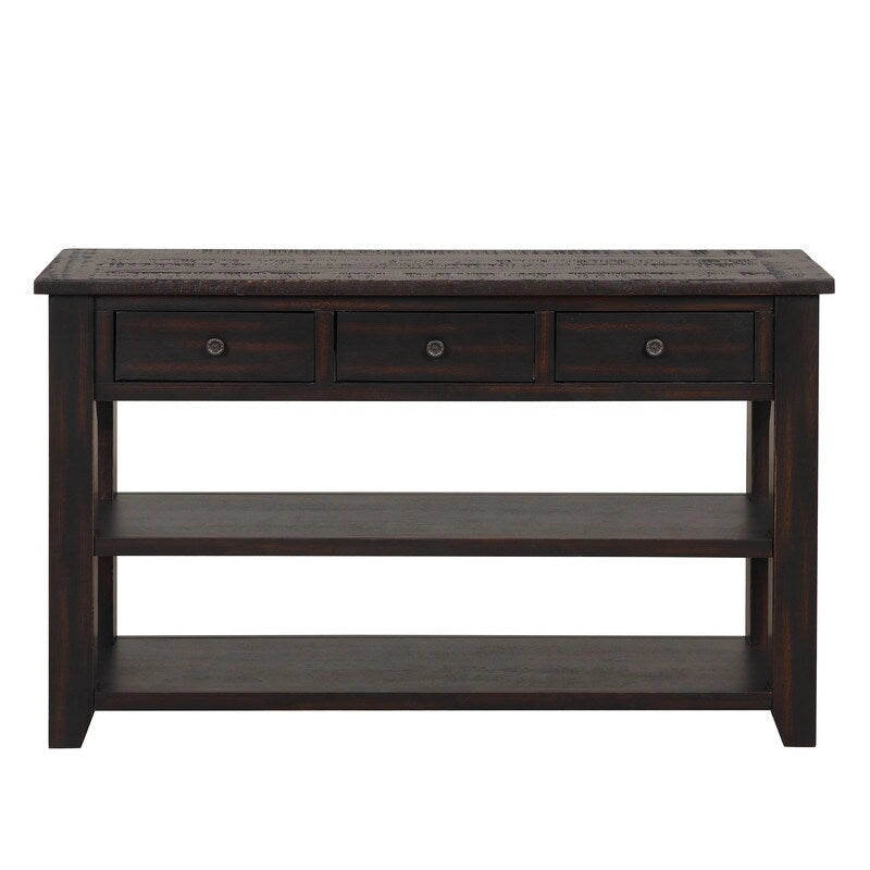 Console en bois de pin massif, table d'appoint de canapé d'entrée moderne