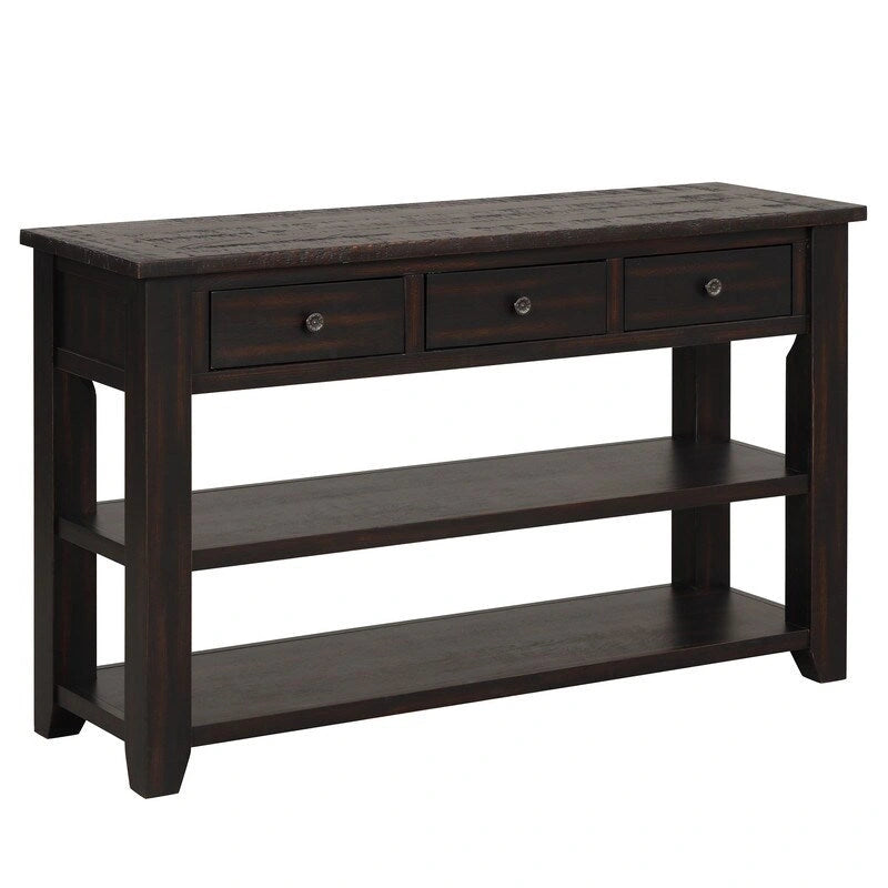 Console en bois de pin massif, table d'appoint de canapé d'entrée moderne