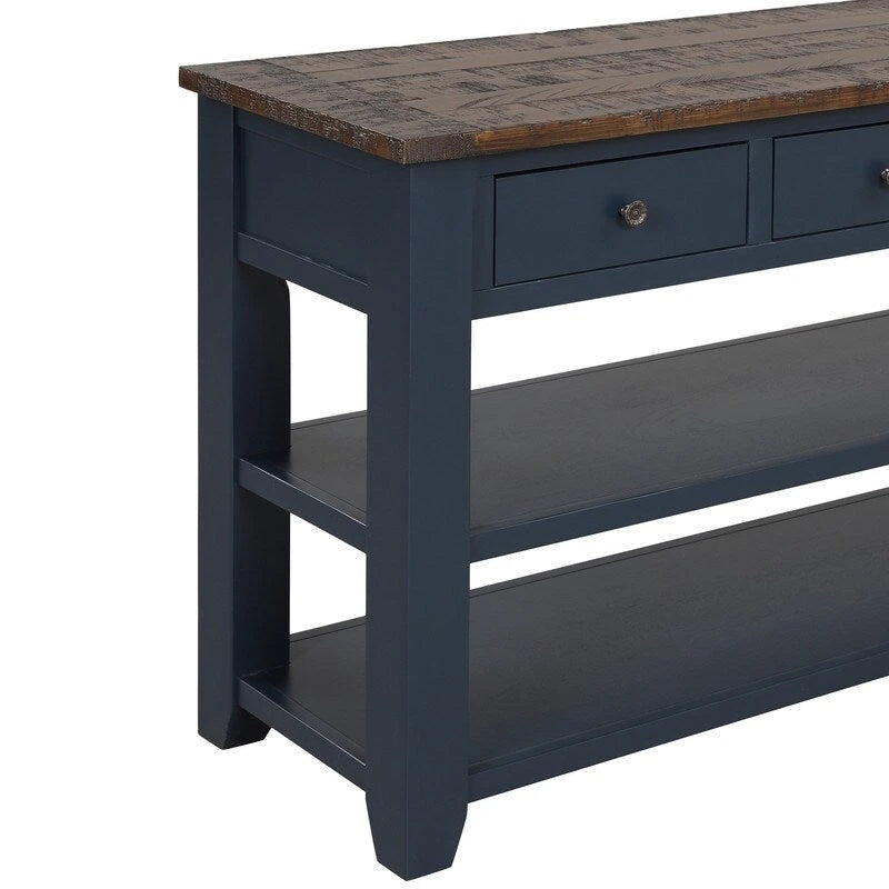 Console en bois de pin massif, table d'appoint de canapé d'entrée moderne