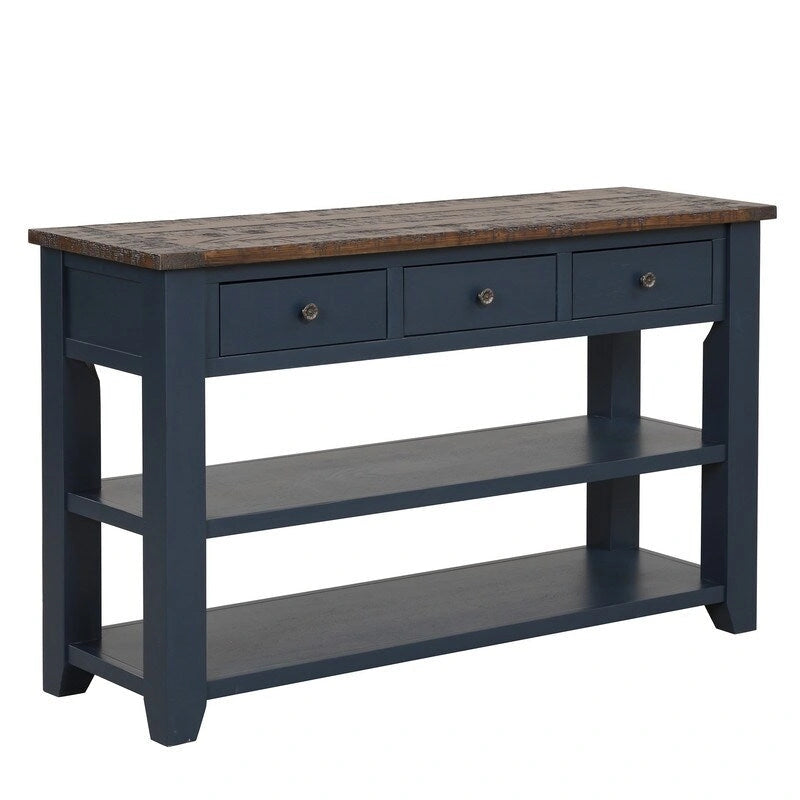 Console en bois de pin massif, table d'appoint de canapé d'entrée moderne