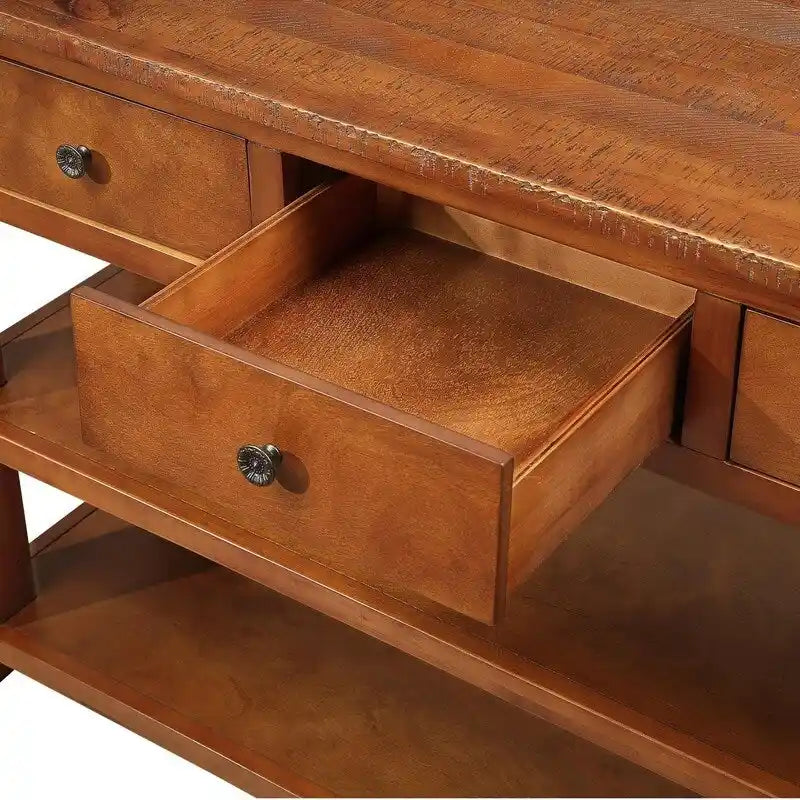 Console en bois de pin massif, table d'appoint de canapé d'entrée moderne