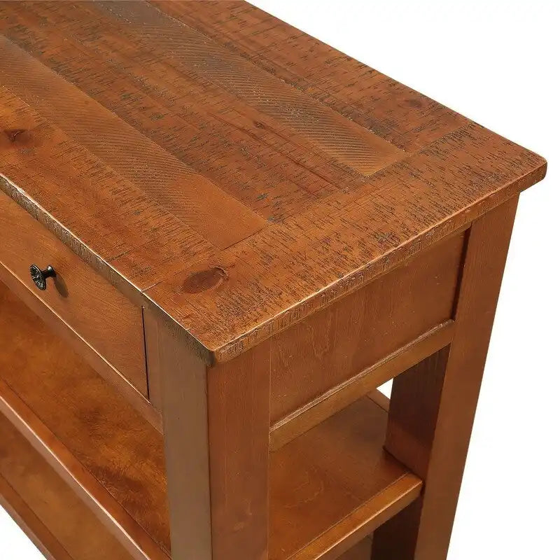 Console en bois de pin massif, table d'appoint de canapé d'entrée moderne