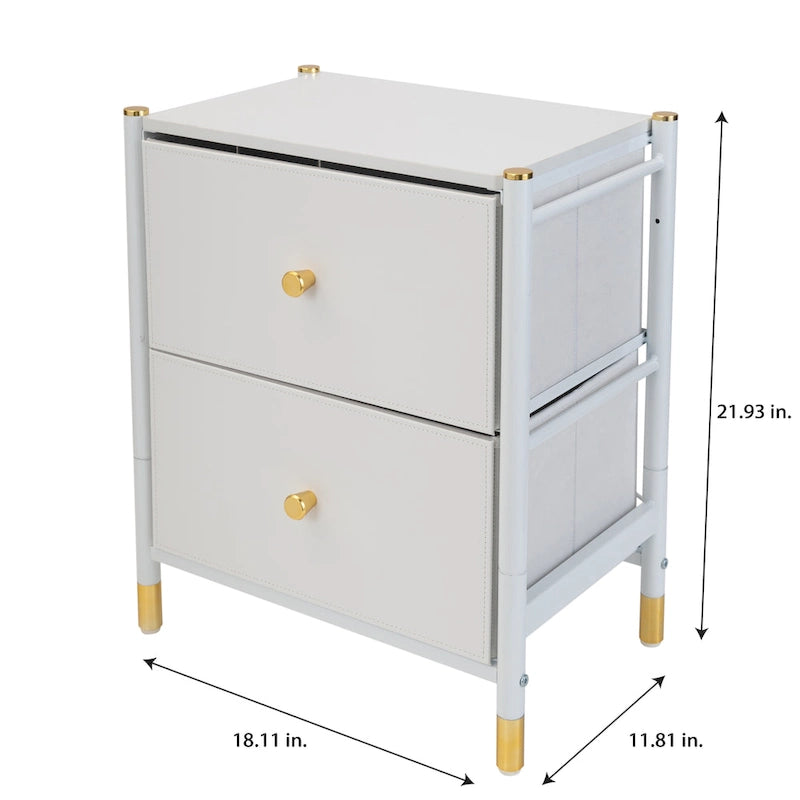 Table de chevet de luxe à 2 tiroirs