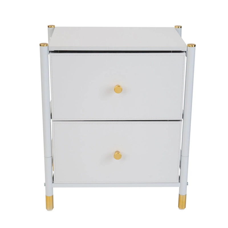Table de chevet de luxe à 2 tiroirs