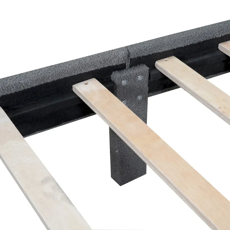 Lit plateforme tapissé de taille Queen avec tiroir