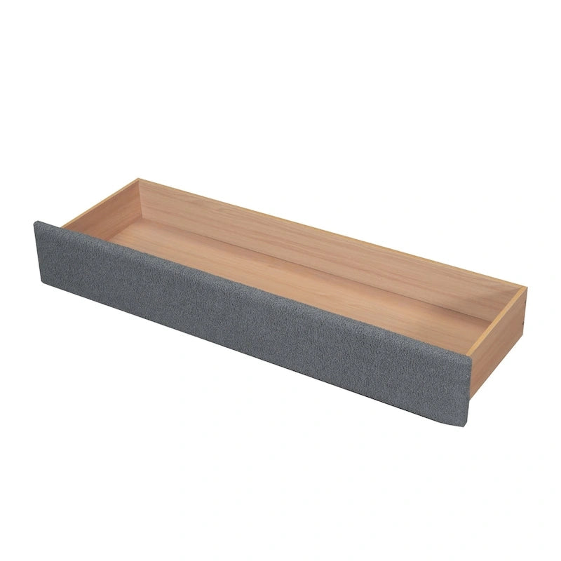 Lit plateforme tapissé de taille Queen avec tiroir