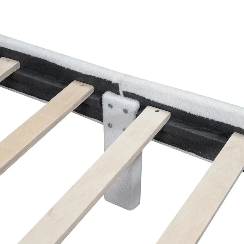Lit plateforme tapissé de taille Queen avec tiroir
