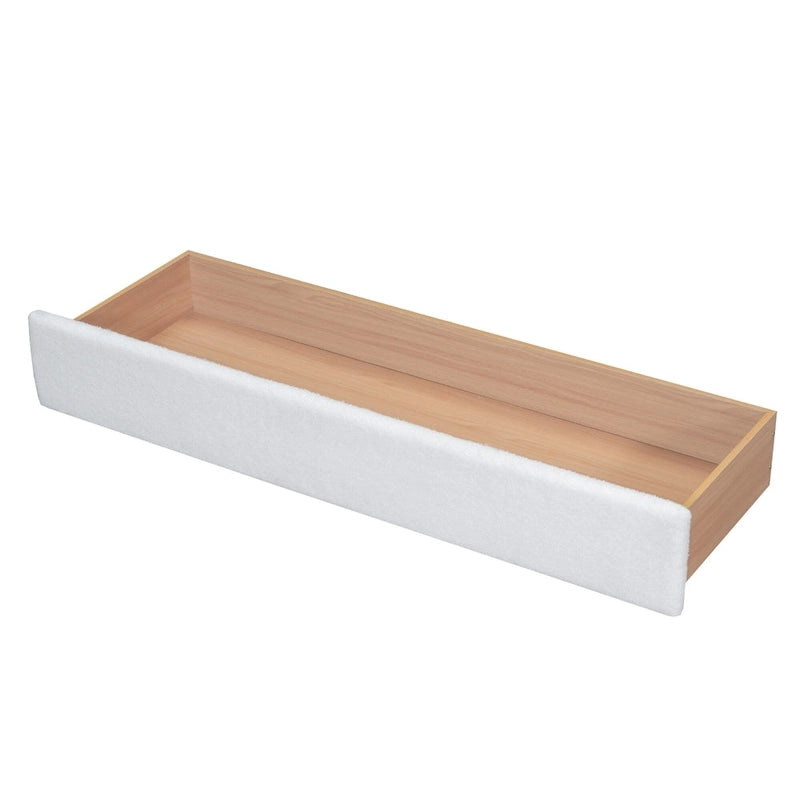 Lit plateforme tapissé de taille Queen avec tiroir