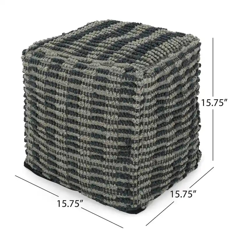 Pouf Cube en Tissu Bohème