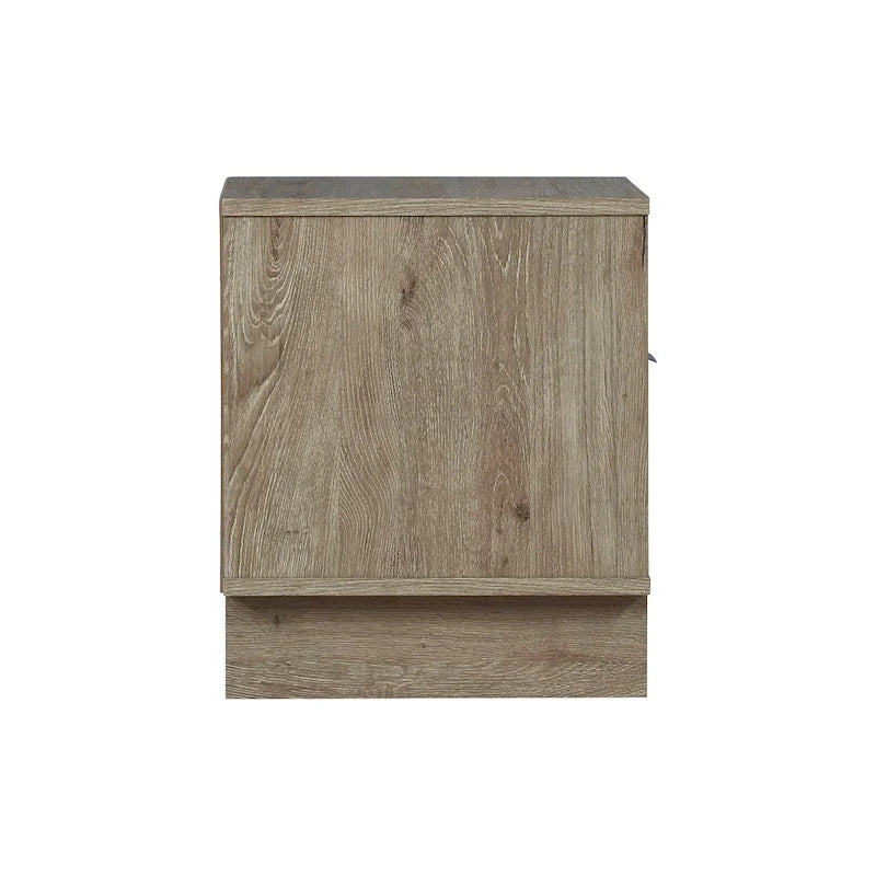 Table de chevet 1 tiroir aspect bois grainé brun