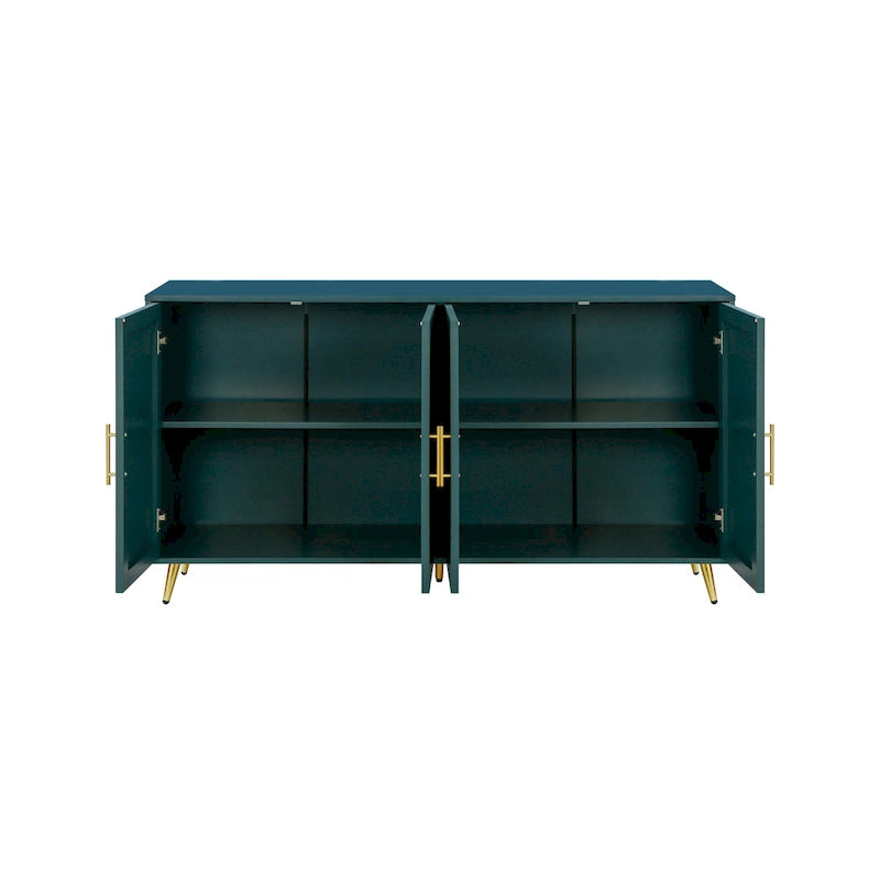 Meuble TV en bois avec armoire de rangement et étagères réglables