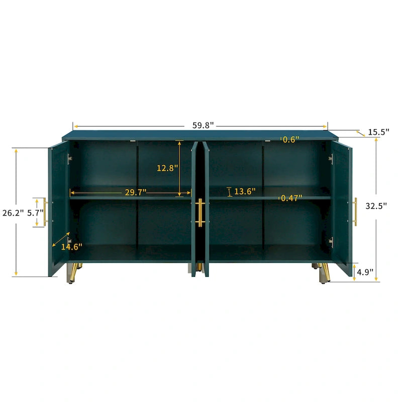Meuble TV en bois avec armoire de rangement et étagères réglables