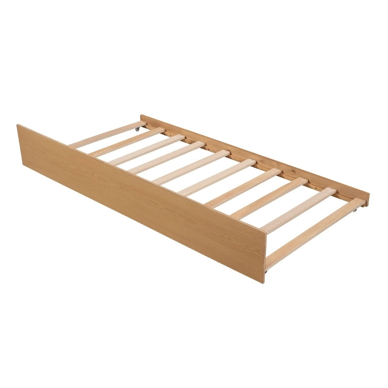 Lit maison en bois pour lit jumeau avec lit gigogne double Naturel