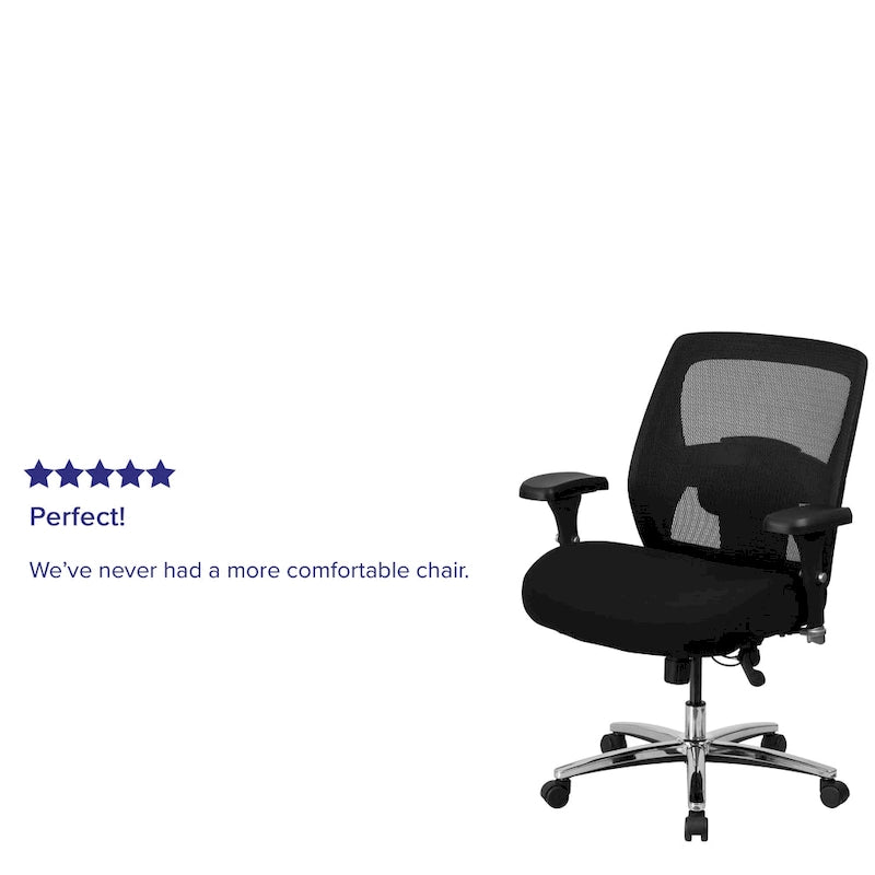Fauteuil de bureau ergonomique en maille, grande taille, intensif 24/7, supporte jusqu'à 227 kg