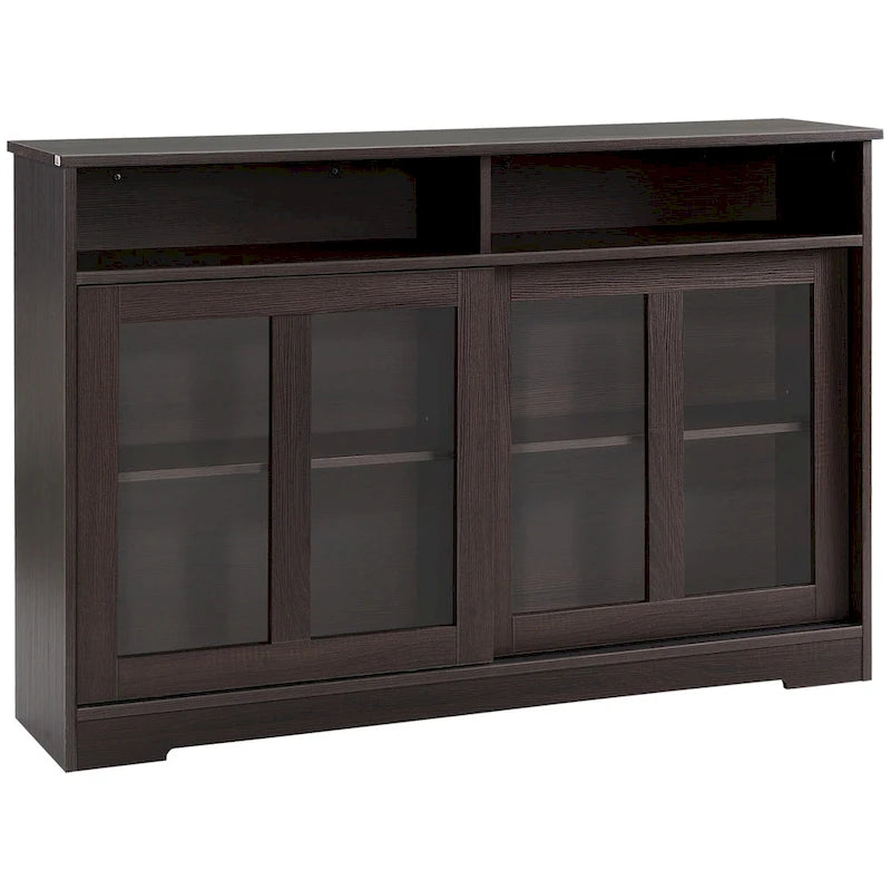 Bahut de cuisine moderne avec rangement, armoire de buffet, placard à portes coulissantes en verre