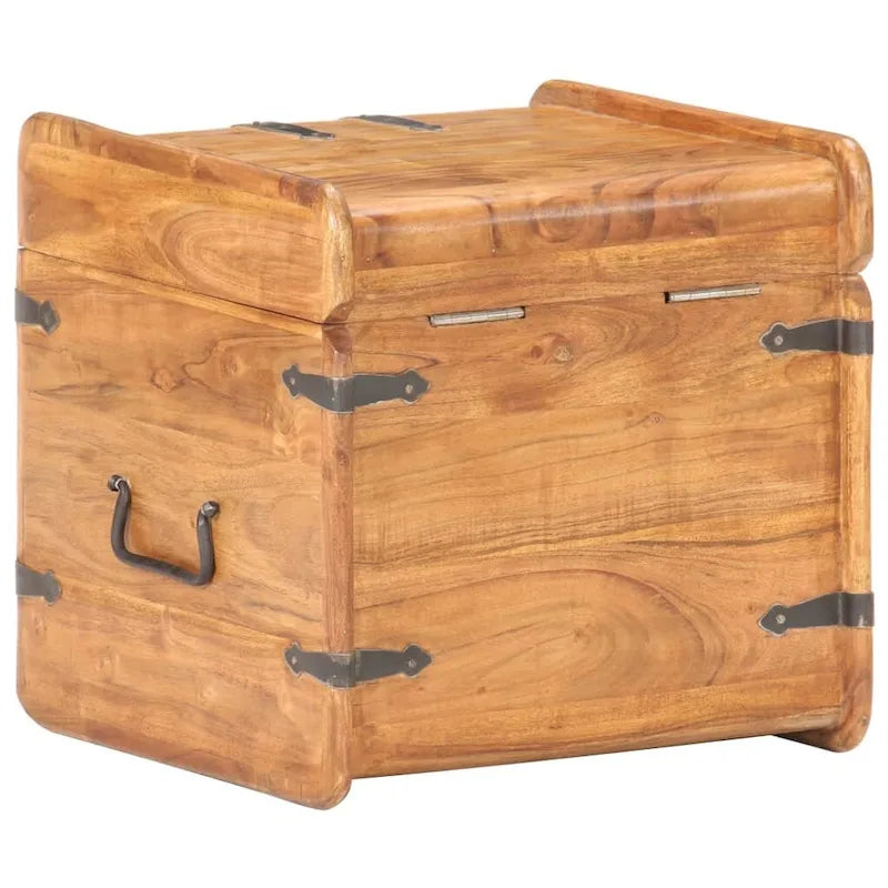 Coffre de rangement Coffre de rangement avec loquet pour chambre à coucher Bois d'acacia massif