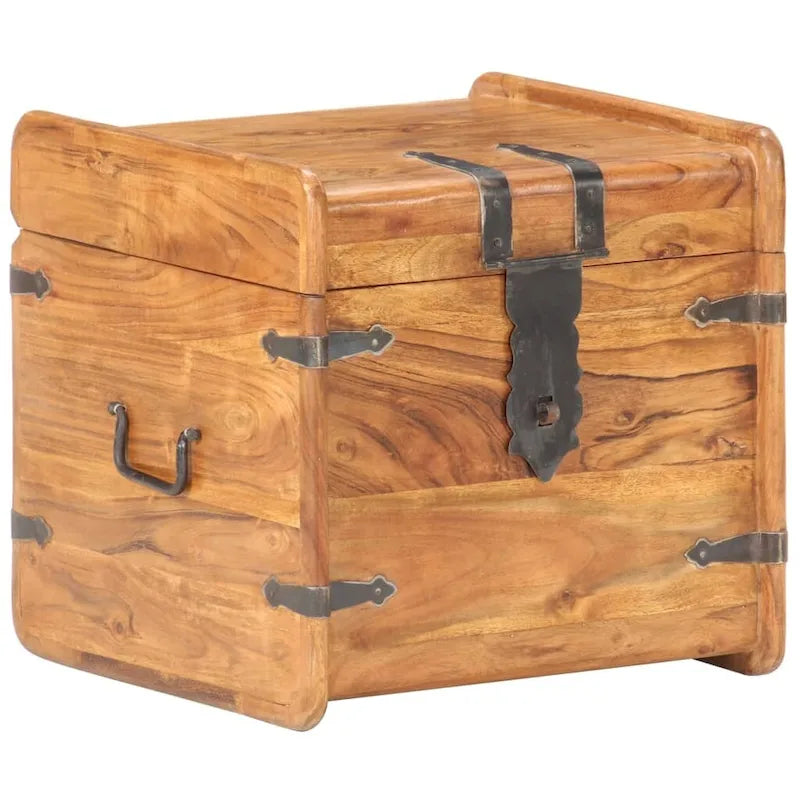 Coffre de rangement Coffre de rangement avec loquet pour chambre à coucher Bois d'acacia massif