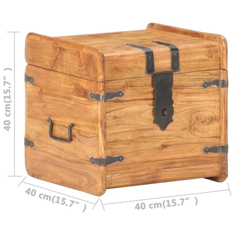 Coffre de rangement Coffre de rangement avec loquet pour chambre à coucher Bois d'acacia massif