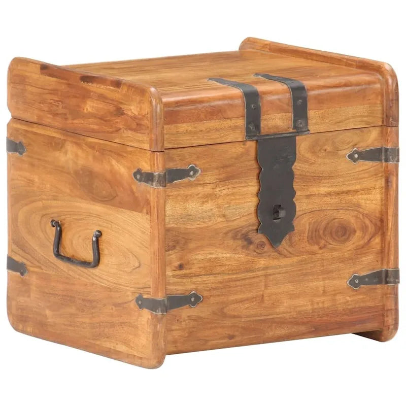 Coffre de rangement Coffre de rangement avec loquet pour chambre à coucher Bois d'acacia massif