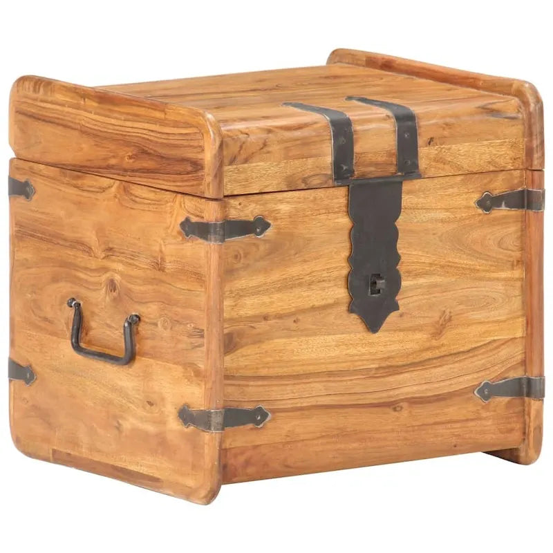 Coffre de rangement Coffre de rangement avec loquet pour chambre à coucher Bois d'acacia massif