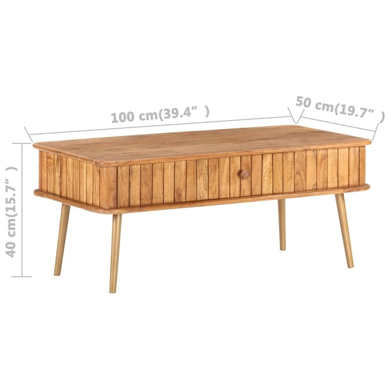 Table basse en bois d'acacia massif