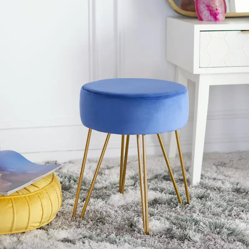 Pouf avec pieds épingle à cheveux ronds