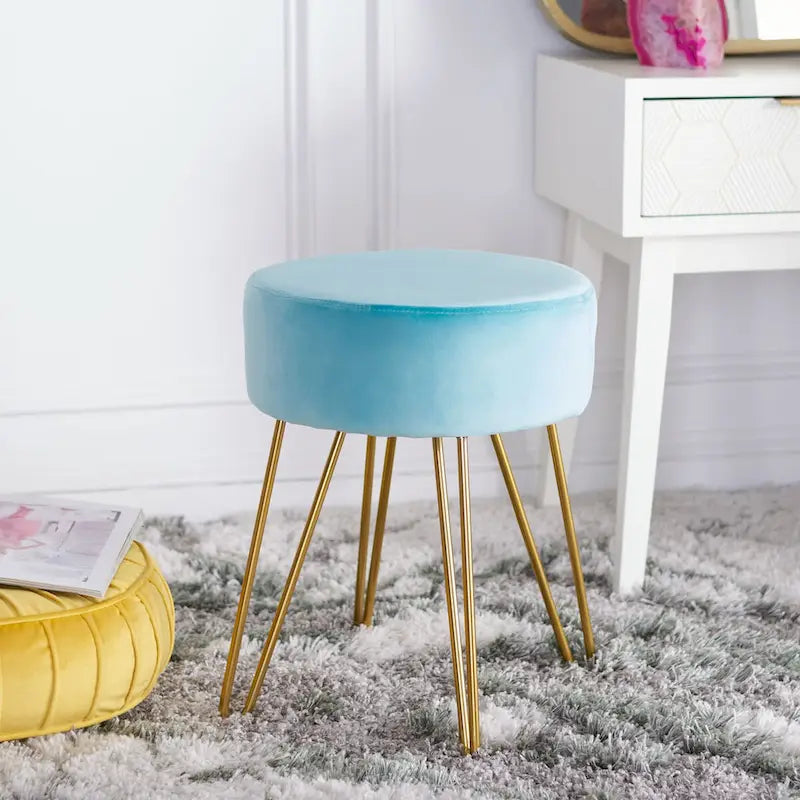 Pouf avec pieds épingle à cheveux ronds