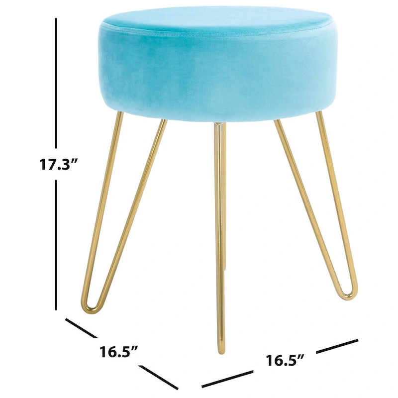 Pouf avec pieds épingle à cheveux ronds