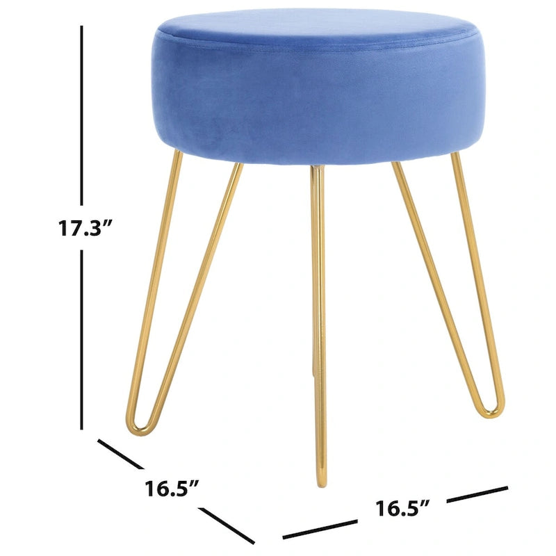 Pouf avec pieds épingle à cheveux ronds