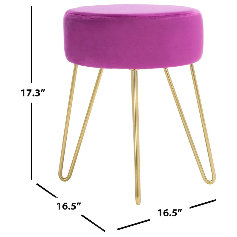 Pouf avec pieds épingle à cheveux ronds