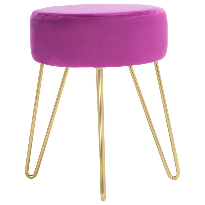 Pouf avec pieds épingle à cheveux ronds