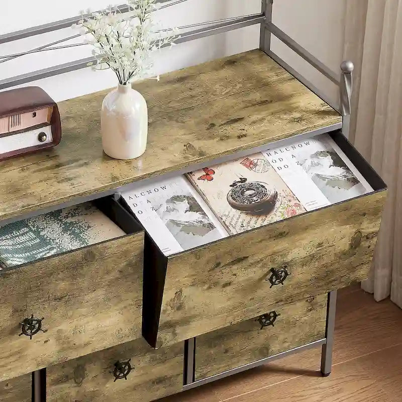 Commode en bois à 5 tiroirs Meuble de rangement