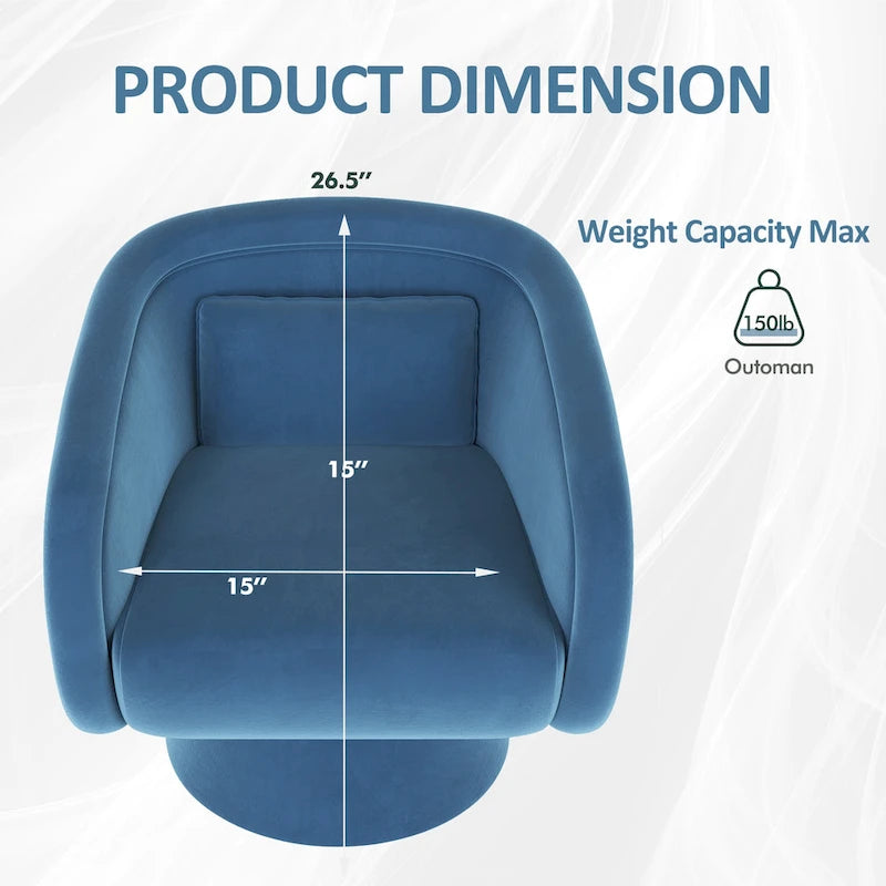 Fauteuil baril pivotant clouté