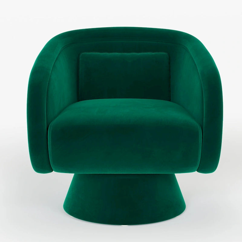 Fauteuil baril pivotant clouté