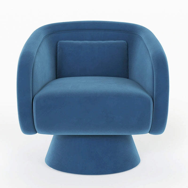 Fauteuil baril pivotant clouté