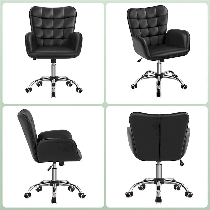 Chaise de bureau en similicuir avec accoudoirs rembourrés Chaise de bureau moderne