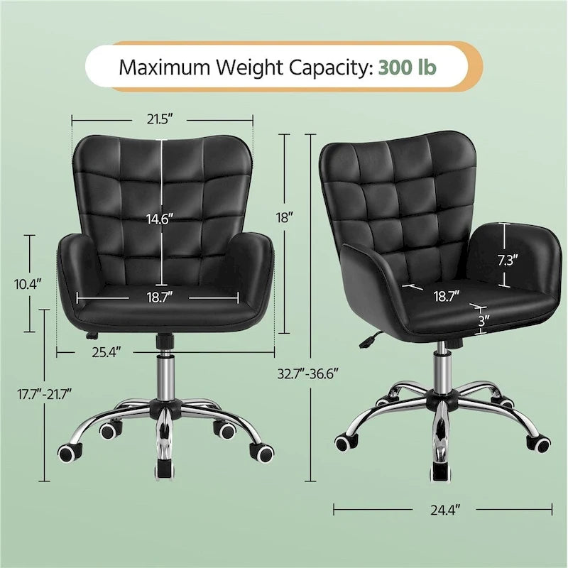 Chaise de bureau en similicuir avec accoudoirs rembourrés Chaise de bureau moderne