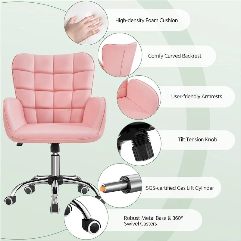 Chaise de bureau en similicuir avec accoudoirs rembourrés Chaise de bureau moderne