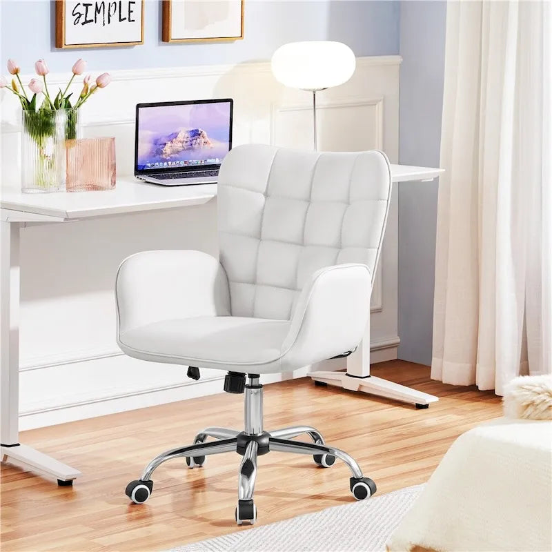 Chaise de bureau en similicuir avec accoudoirs rembourrés Chaise de bureau moderne