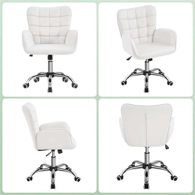 Chaise de bureau en similicuir avec accoudoirs rembourrés Chaise de bureau moderne