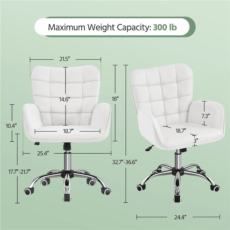 Chaise de bureau en similicuir avec accoudoirs rembourrés Chaise de bureau moderne