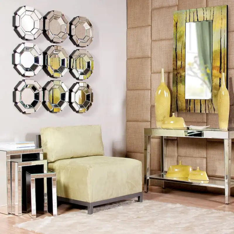 Console miroir avec étagère inférieure