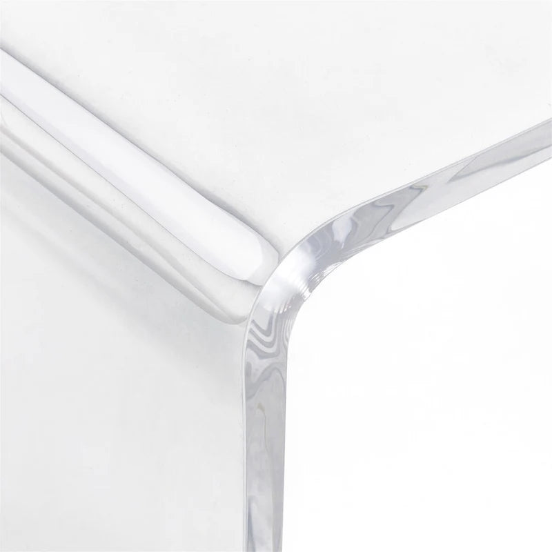 Table basse cascade épaisse tout en acrylique rectangulaire