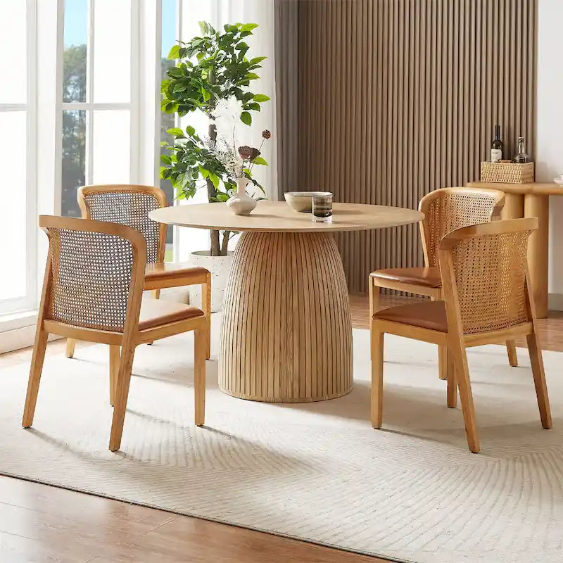 Table à Manger Ronde Table de Cuisine Moderne en Bois